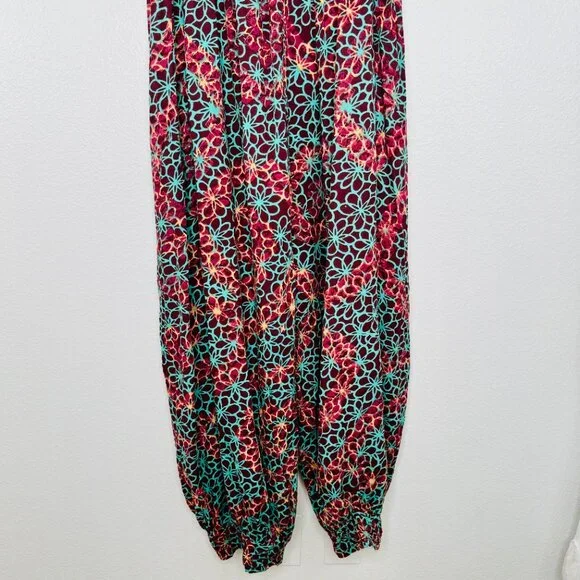 Anthropologie Women's Printed Smocked Button Front Lounge Jumpsuit SZ LG - Picture 3 of 15